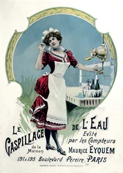 "O desperdício de água é evitado", anúncio dos hidrômetros de Maurice Eyquem, 1898